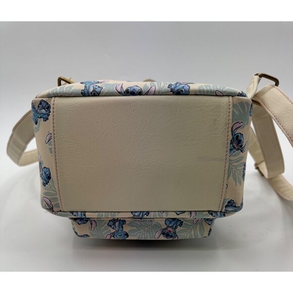 Disney Loungefly Lilo & Stitch Tropical Leaves Mini Backpack Cream & Blue - Picture 14 of 16